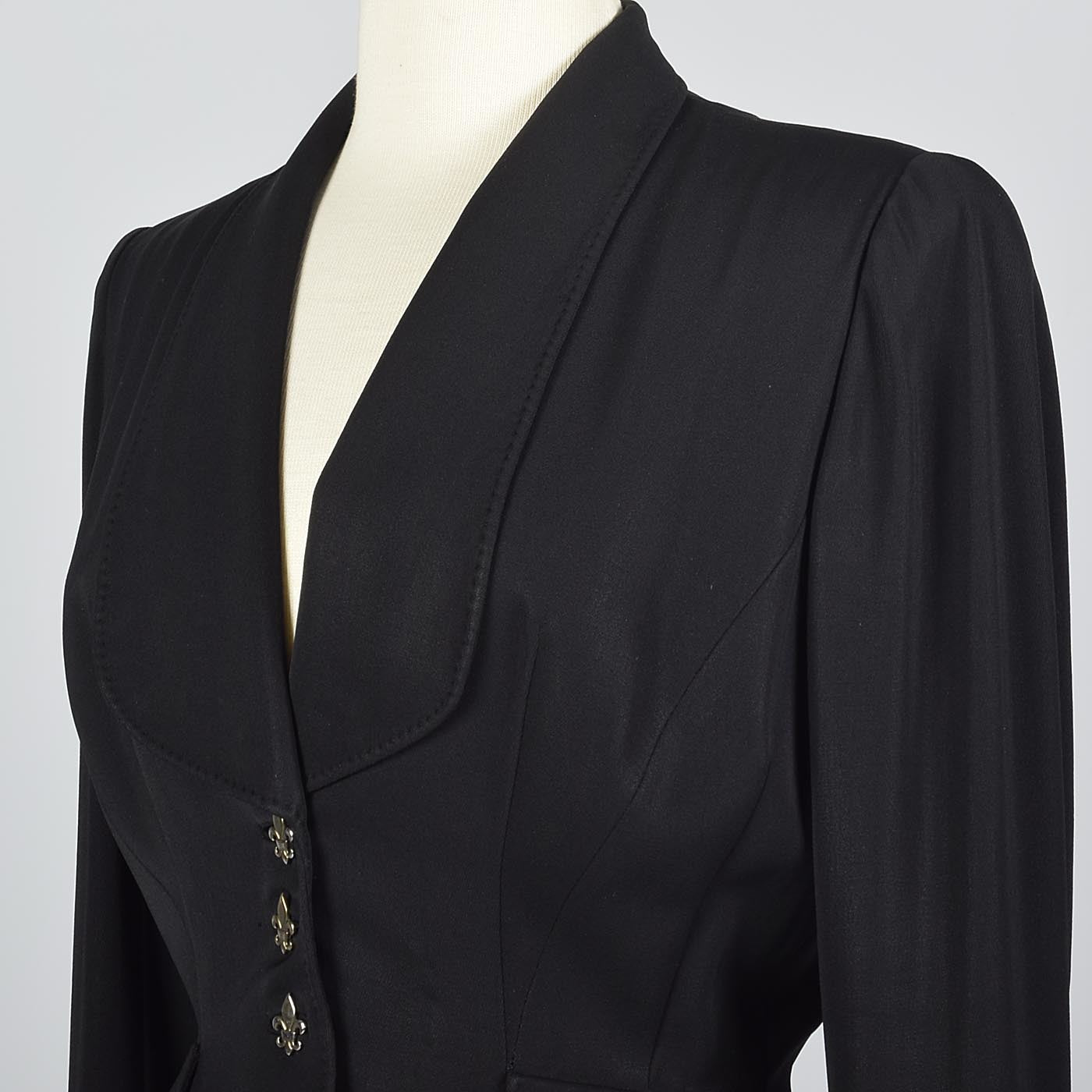 1950s Black Blazer with Shawl Collar