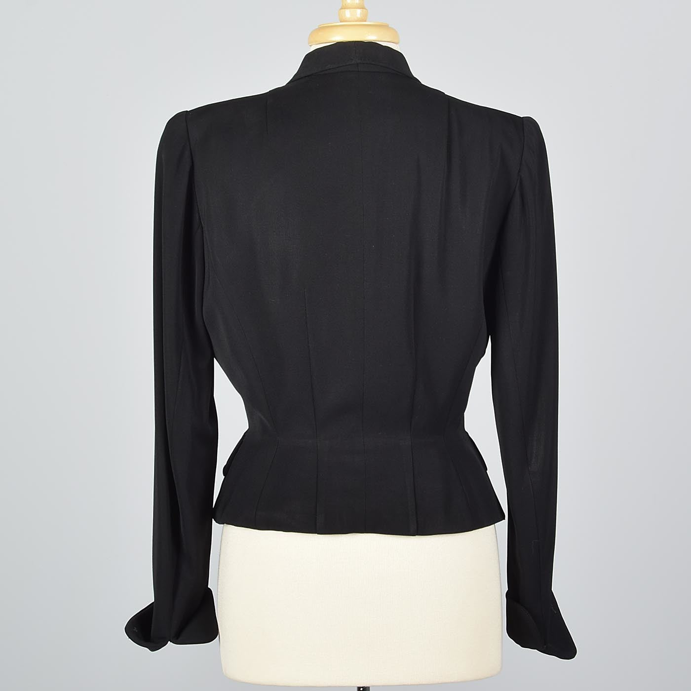 1950s Black Blazer with Shawl Collar