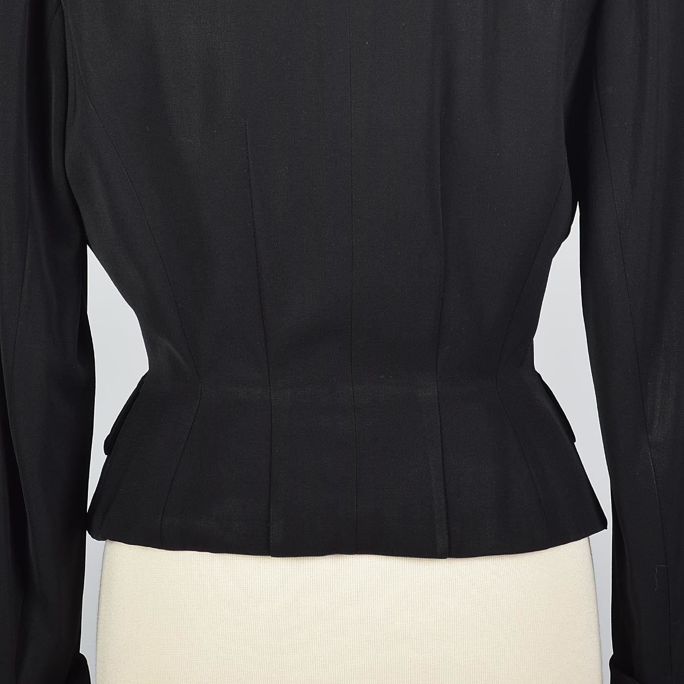 1950s Black Blazer with Shawl Collar