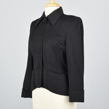 1950s Beautifully Tailored Black Wool Blazer