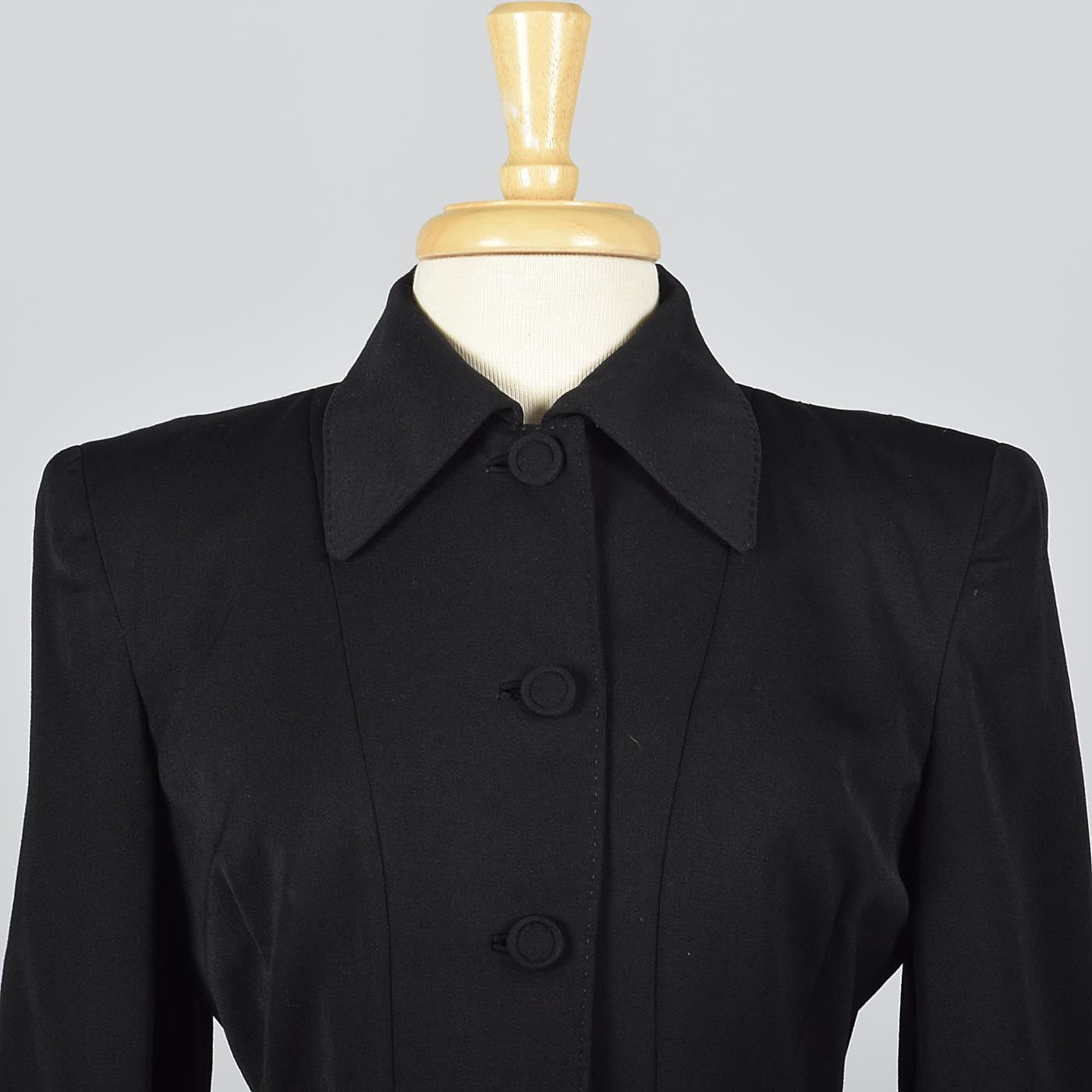 1950s Beautifully Tailored Black Wool Blazer