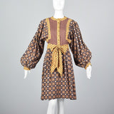 1960s Mary Quant Ginger Bohemian Wool Dress with Bishop Sleeves
