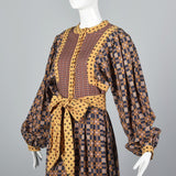 1960s Mary Quant Ginger Bohemian Wool Dress with Bishop Sleeves