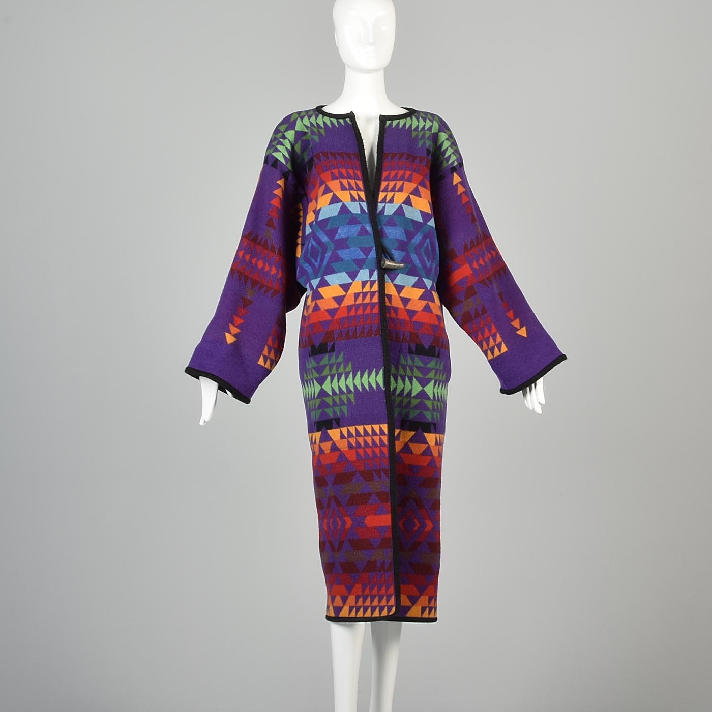 1970s Pendleton Beaver State Colorful Blanket Coat