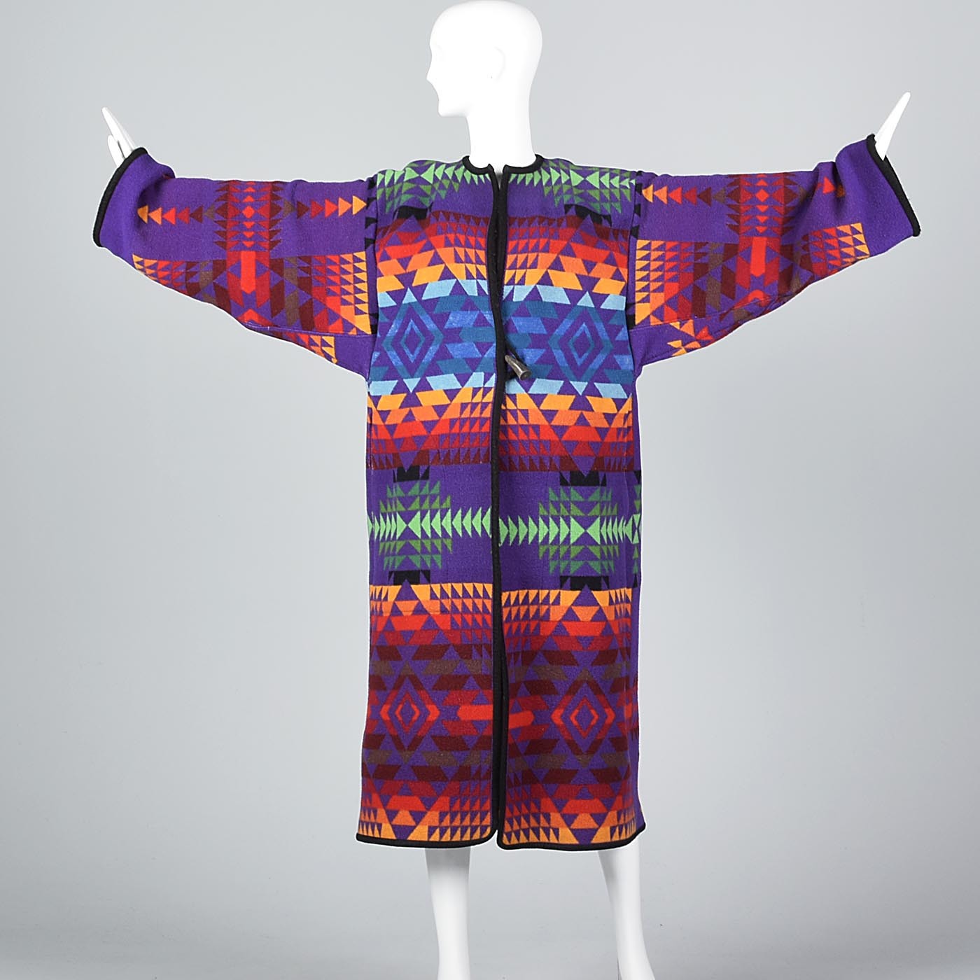 1970s Pendleton Beaver State Colorful Blanket Coat