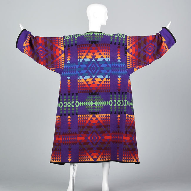 1970s Pendleton Beaver State Colorful Blanket Coat