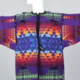 1970s Pendleton Beaver State Colorful Blanket Coat