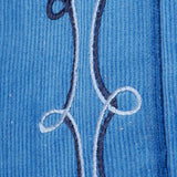 Deadstock 1950s Men's Pilgrim Blue Corduroy Shirt with a Loop Collar