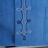 Deadstock 1950s Men's Pilgrim Blue Corduroy Shirt with a Loop Collar