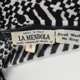 1960s La Mendola Two Piece Seprates Set in Black & White Op Art