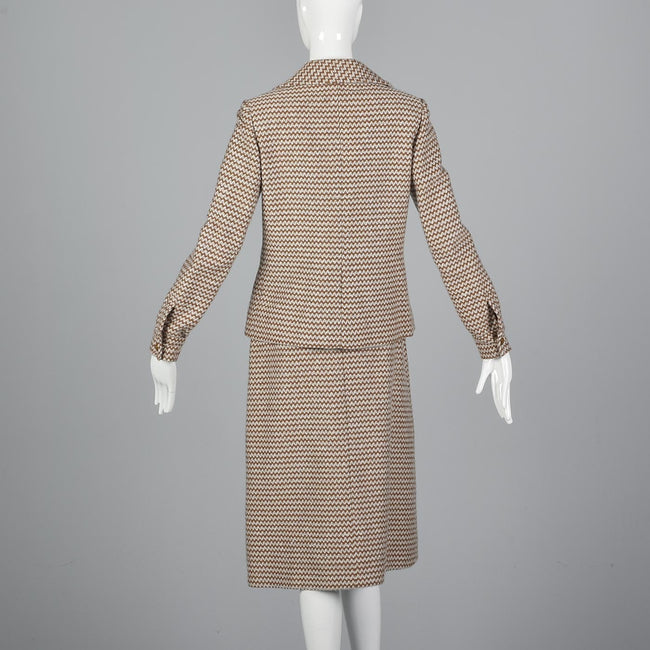 1970s Via Veneto Couture Boutique Tweed Skirt Suit