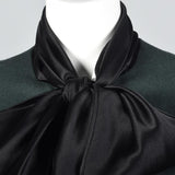 Elegant Galanos Green Wool Dress with Huge Bishop Sleeves