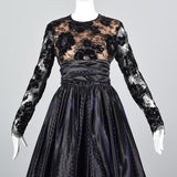 1980s Zandra Rhodes Ball Gown with a Lace Illusion Bodice