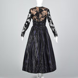 1980s Zandra Rhodes Ball Gown with a Lace Illusion Bodice