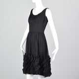 1950s Mollie Parnis Black Silk Cocktail Dress