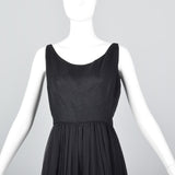 1950s Mollie Parnis Black Silk Cocktail Dress