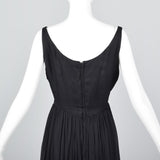 1950s Mollie Parnis Black Silk Cocktail Dress