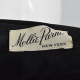 1950s Mollie Parnis Black Silk Cocktail Dress