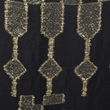 Oscar de la Renta Geometric Black & Gold Silk Dress