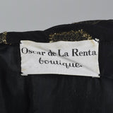 Oscar de la Renta Geometric Black & Gold Silk Dress