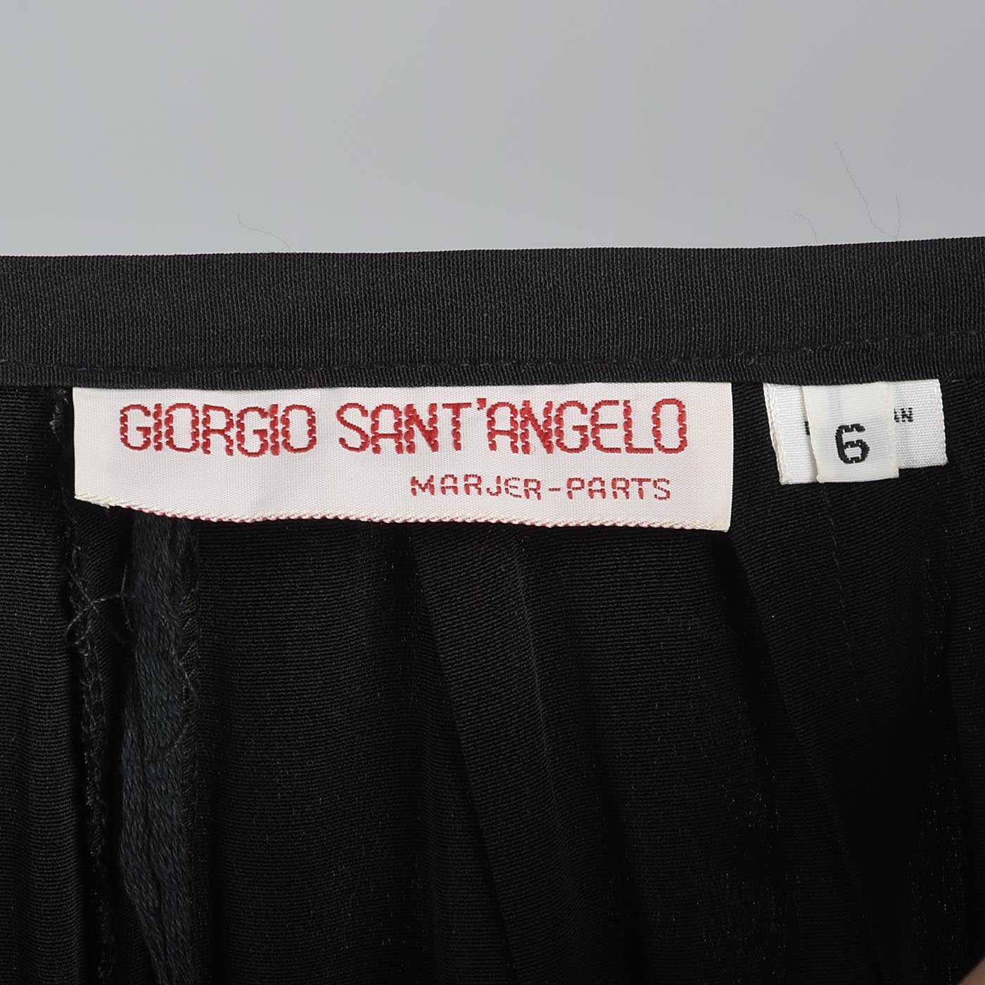 Giorgio Sant'Angelo Separates, Black Beaded Skirt & Sheer Asymmetric Ruffle Blouse