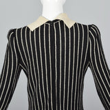 1970s Adolfo Long Sleeve Striped Knit Dress