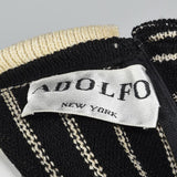 1970s Adolfo Long Sleeve Striped Knit Dress