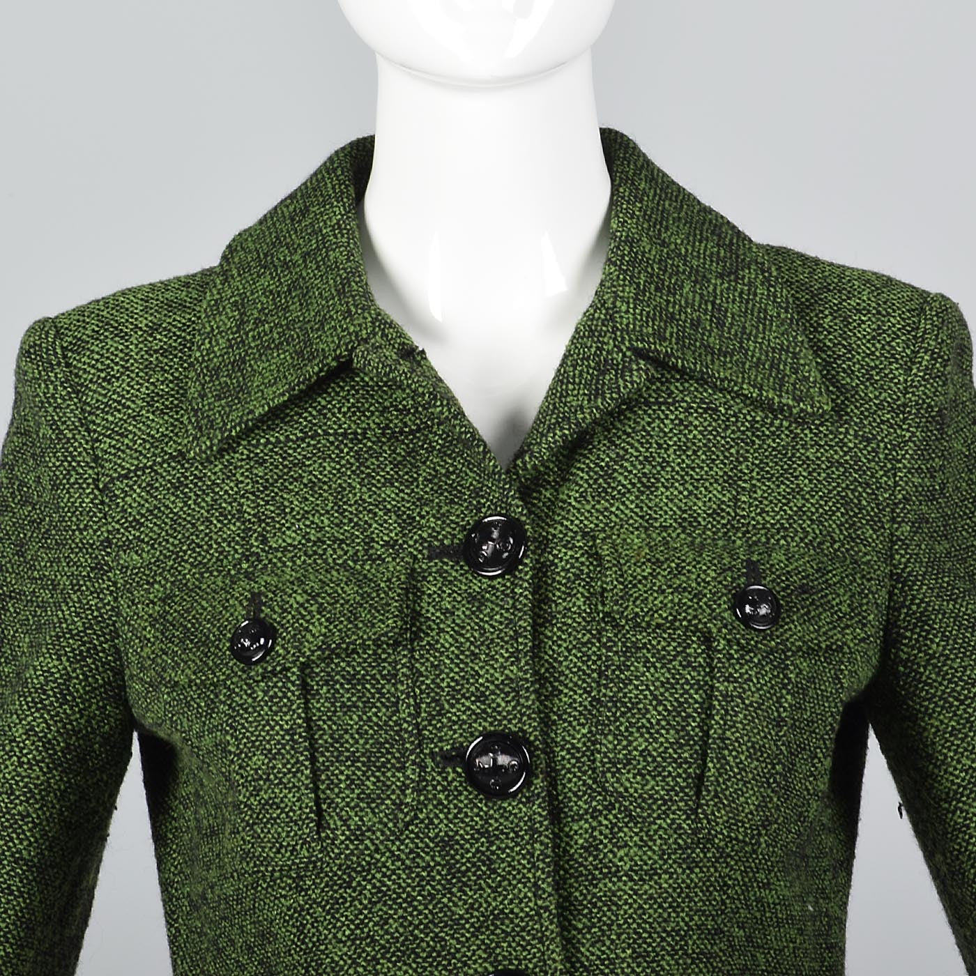 Moschino Cheap & Chic Green Tweed Skirt Suit