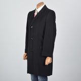 1950s Men's Black Cashmere Coat by Kuppenheimer