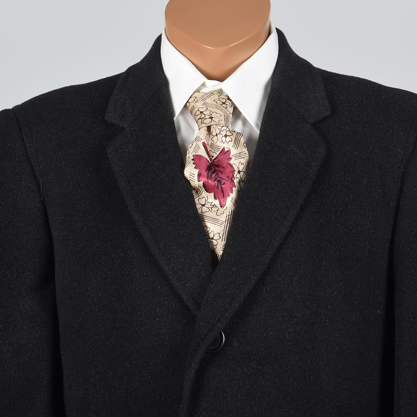 1970s Men's Classic Black Cashmere Coat