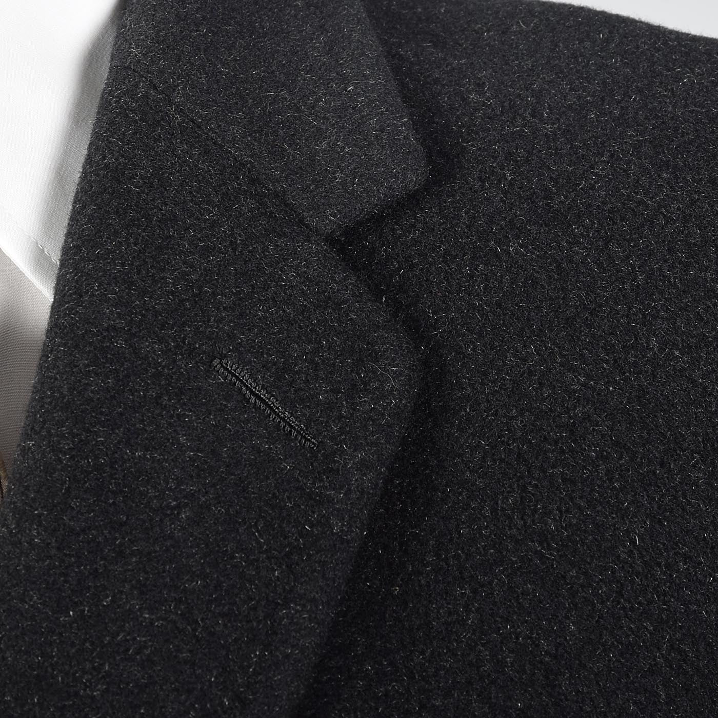 1970s Men's Classic Black Cashmere Coat