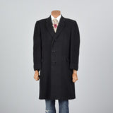1970s Men's Classic Black Cashmere Coat