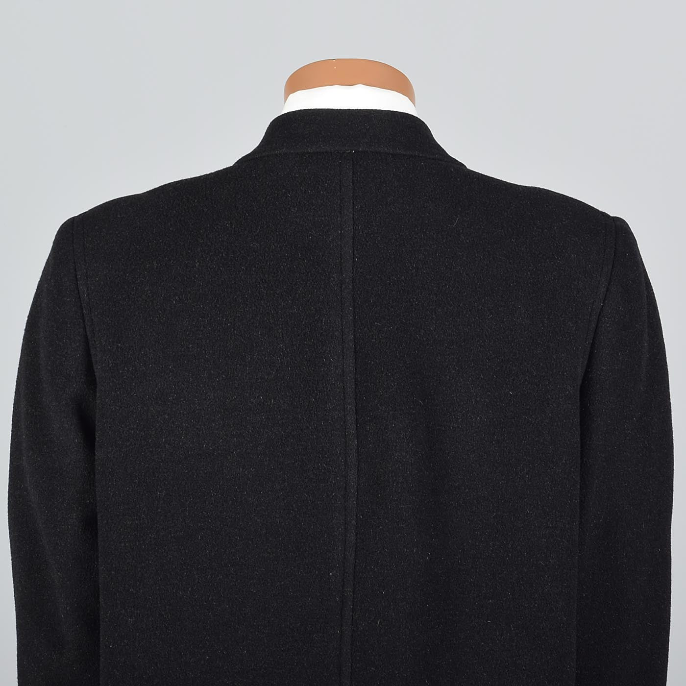 1970s Men's Classic Black Cashmere Coat