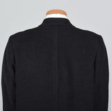 1970s Men's Classic Black Cashmere Coat