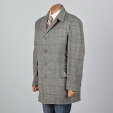 1950s Mens Tweed Windowpane Car Coat