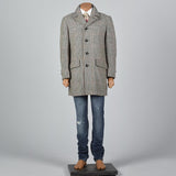 1970s Mens Tweed Coat in Windowpane Plaid