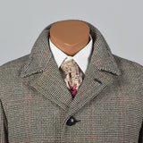 1970s Mens Tweed Coat in Windowpane Plaid