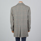 1970s Mens Tweed Coat in Windowpane Plaid