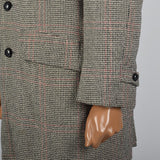 1970s Mens Tweed Coat in Windowpane Plaid