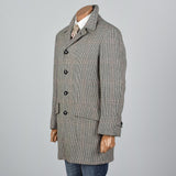 1970s Mens Tweed Coat in Windowpane Plaid