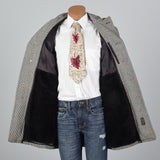 1970s Mens Tweed Coat in Windowpane Plaid