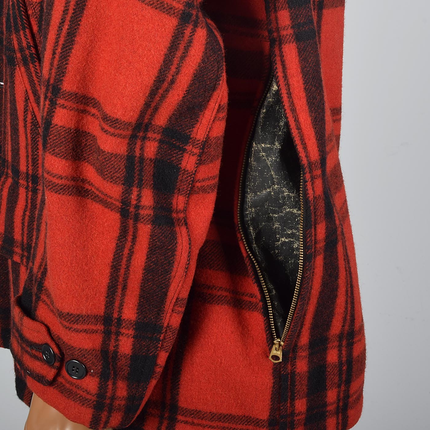 1940s Men's Red Plaid Hunting Coat by Merrill Woolen Mills