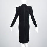 1980s Emmanuel Ungaro Parallele Green Velvet Dress with Keyhole Bust