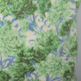 1960s Green and Blue Floral Print Angora Sweater