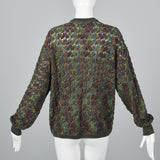 1980s Missoni Green Knit Cardigan Sweater