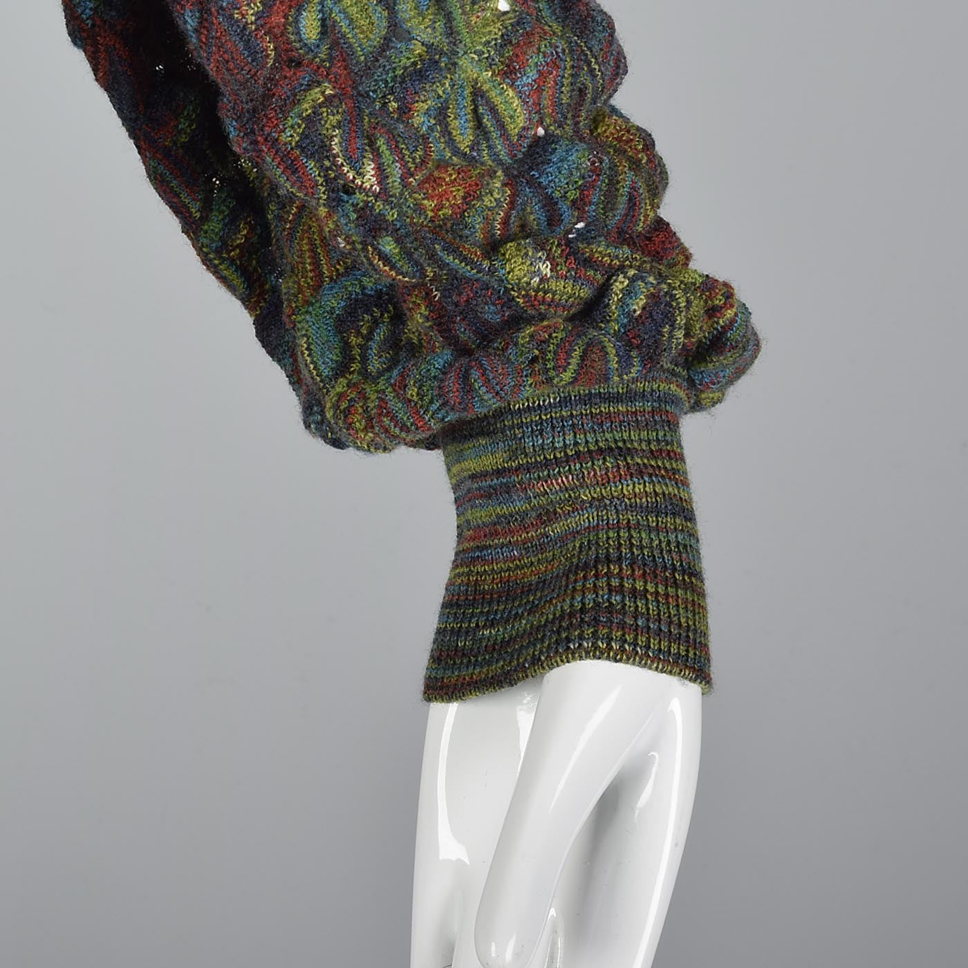 1980s Missoni Green Knit Cardigan Sweater