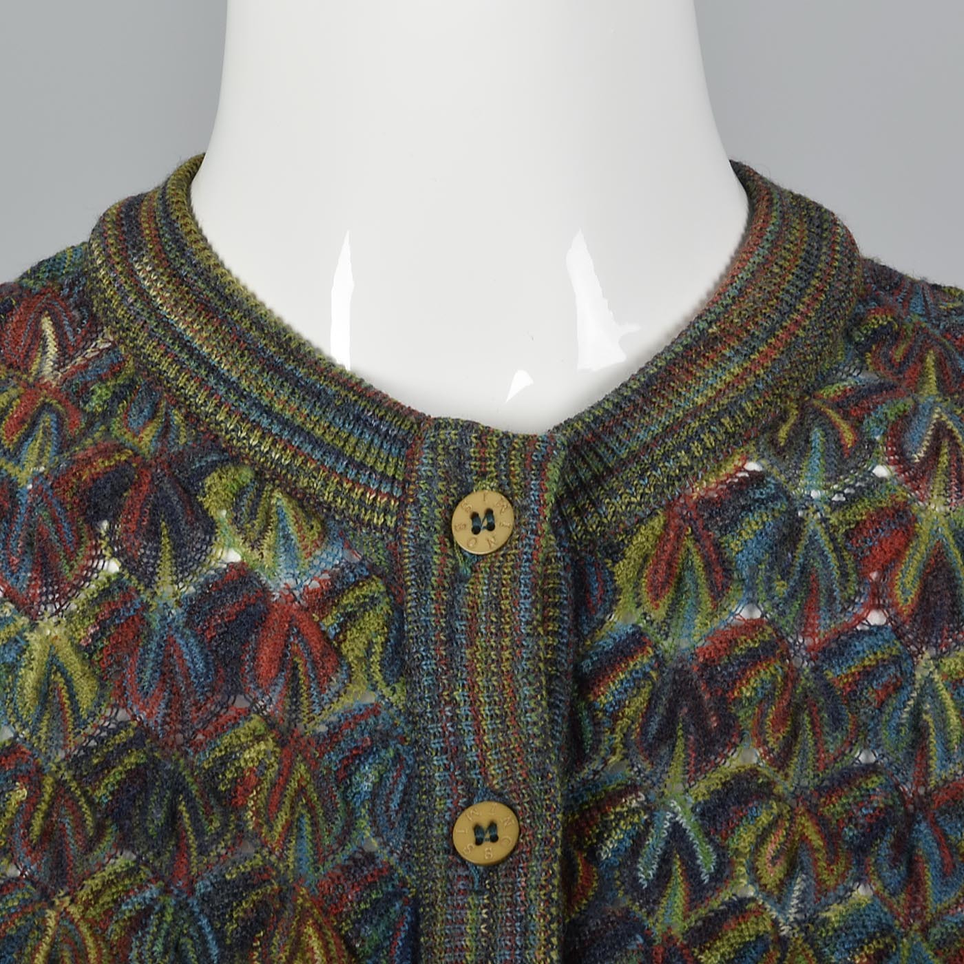1980s Missoni Green Knit Cardigan Sweater