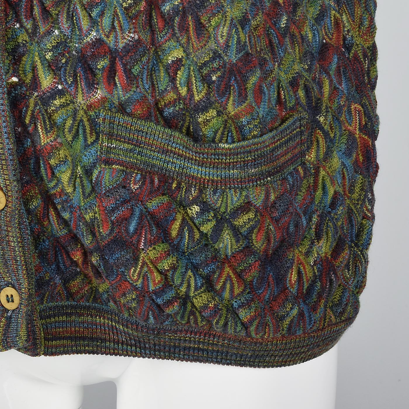 1980s Missoni Green Knit Cardigan Sweater