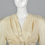 1980s Thierry Mugler Cream Silk Dress