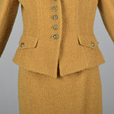 1990s Emanuel Ungaro Parallele Mustard Yellow Skirt Suit